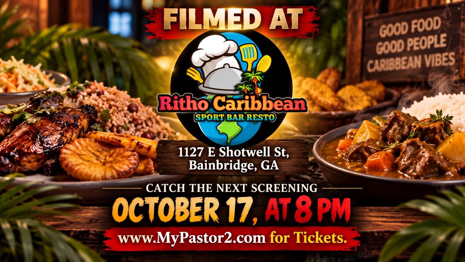 My Pastor 2 screening at Ritho Caribbean Spot, October 17 at 8 pm